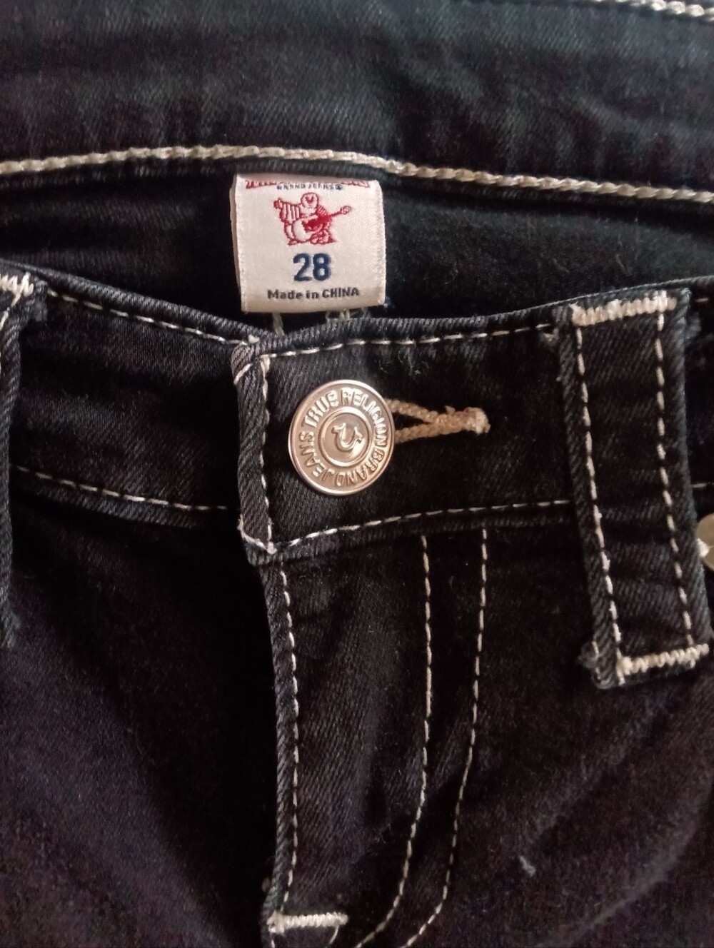 True Religion Becca Bootcut Jeans Black Dark Rinse Wash Size 28 EUC - Picture 6 of 12
